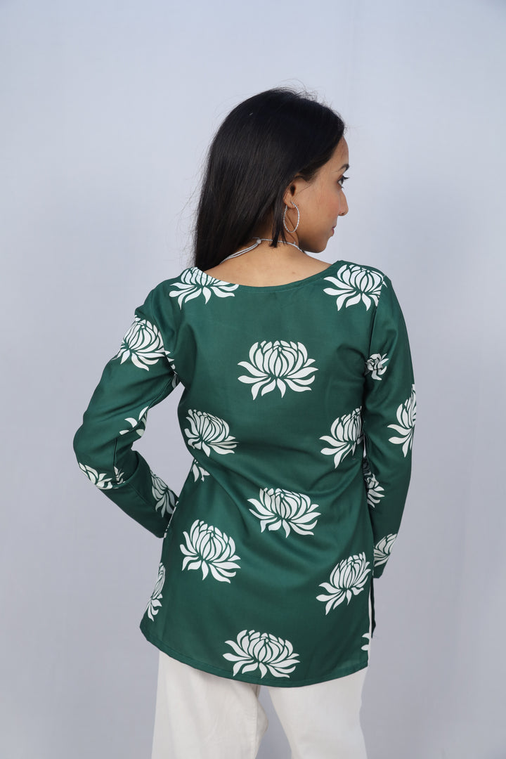 Multicolor Cotton Short Printed Kurti For Women & Girls