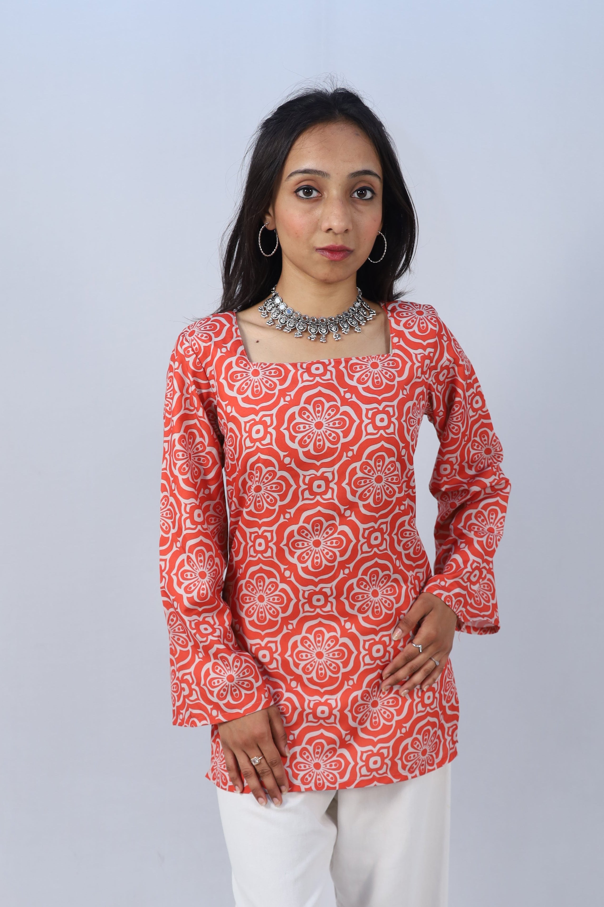 MISHREE Multicolor Cotton Short Printed Kurti For Women & Girls
