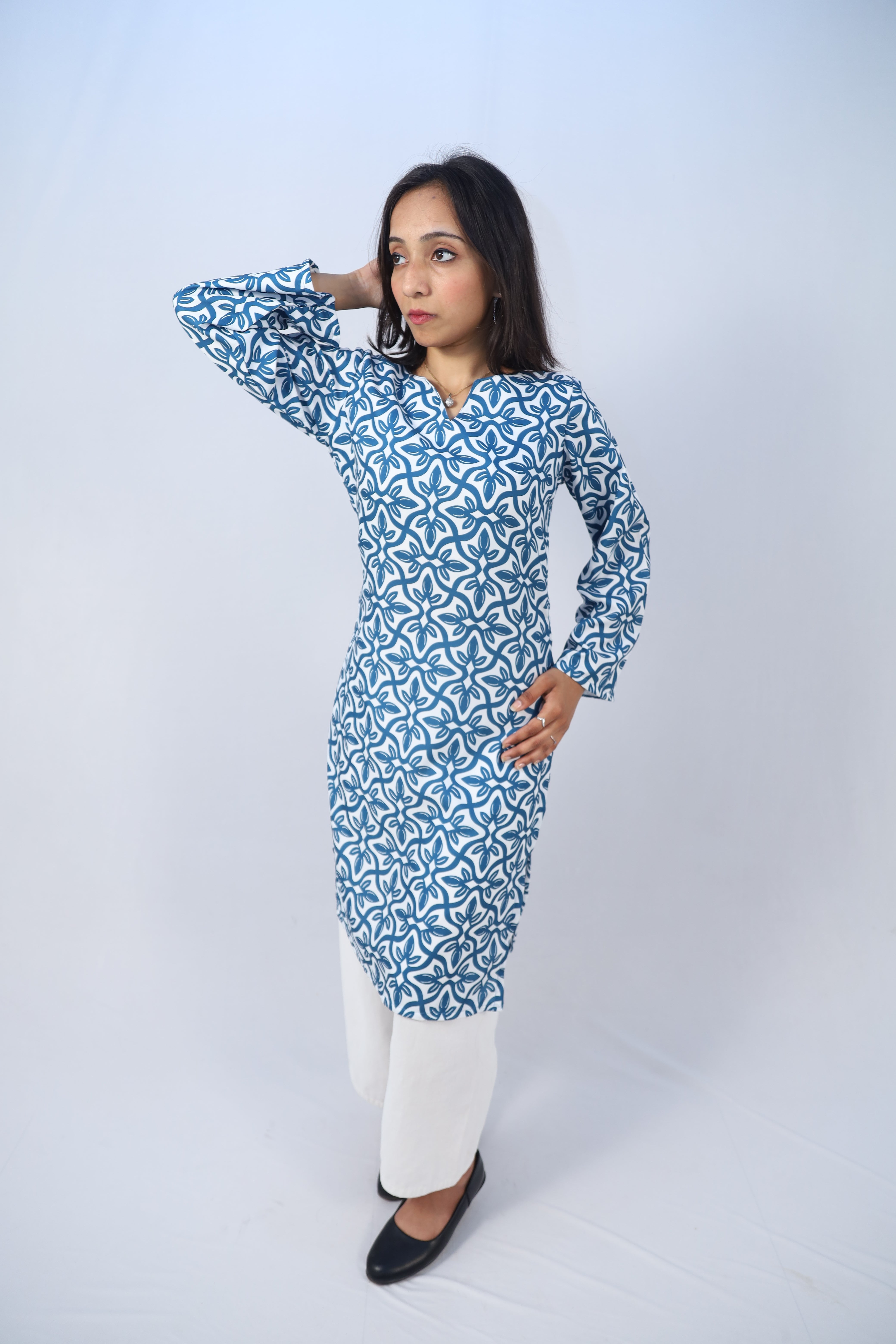 Ziyaa Multicolor Cotton Short Printed Kurti For Women & Girls