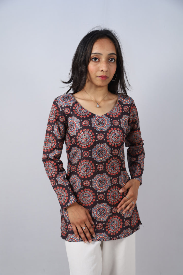 Multicolor Cotton Short Printed Kurti For Women & Girls