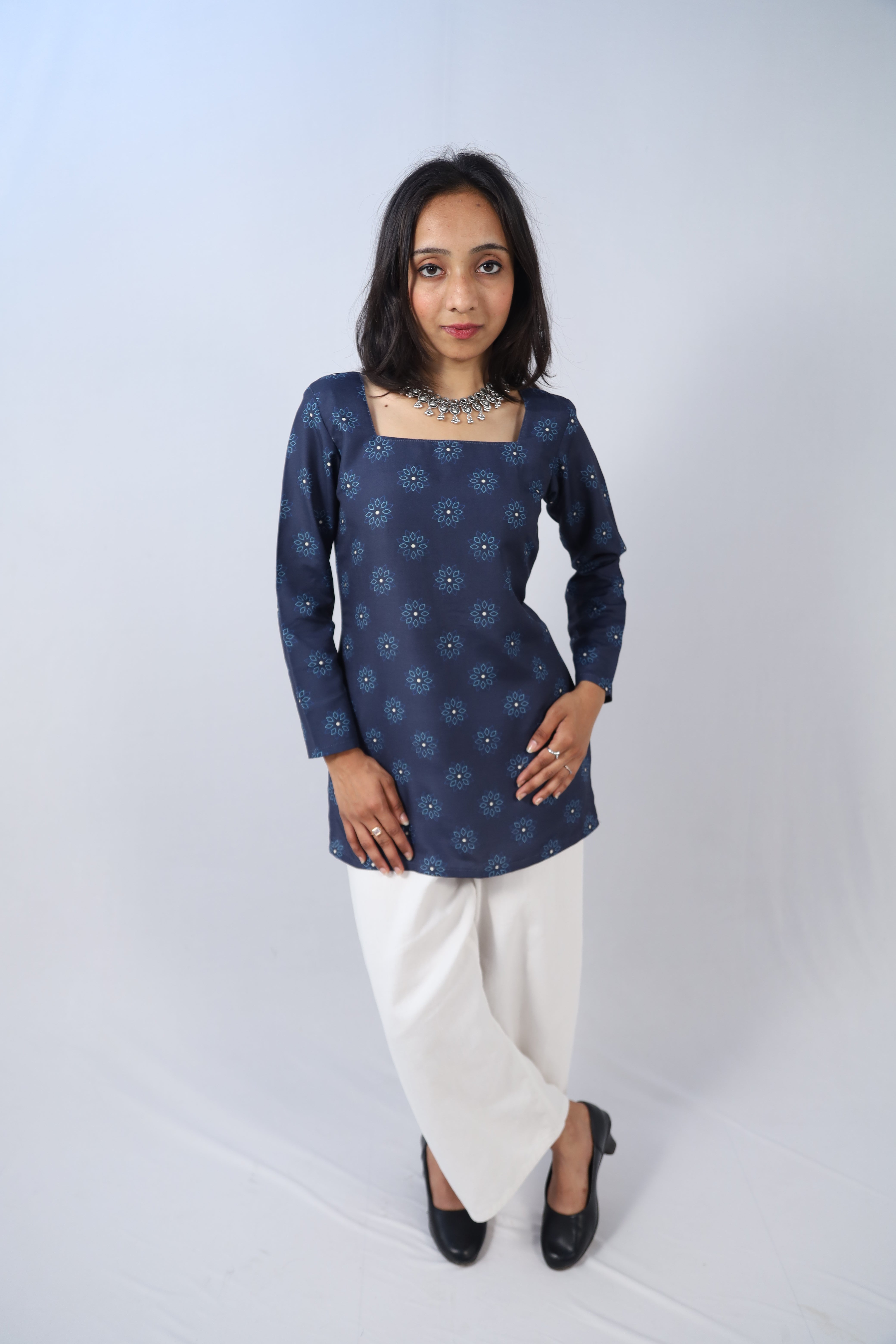 Aanya Multicolor Cotton Short Printed Kurti For Women & Girls